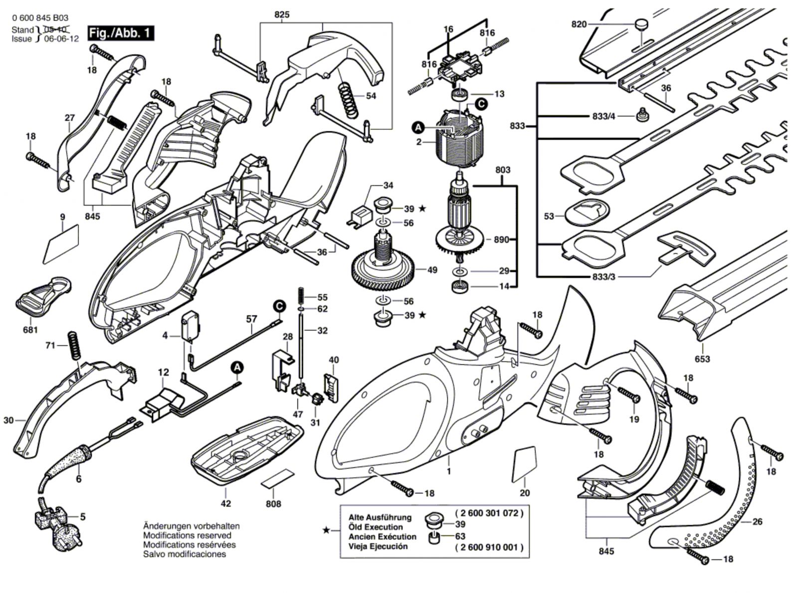 Bosch 0 600 845 E03 Ahs 600 24 St Hedge Trimmer 230 V Eu Spare Parts bosch-0-600-845-e03-ahs-600-24-st-hedge-trimmer-230-v-eu-spare-parts